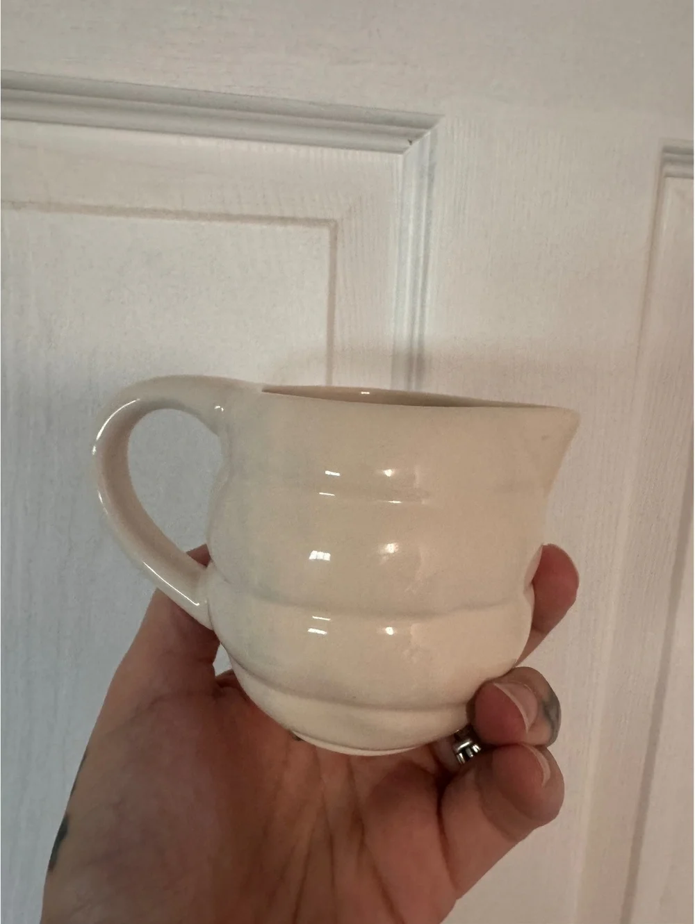 Rae Dunn Ceramic Cream Pitcher with Handle and Spout